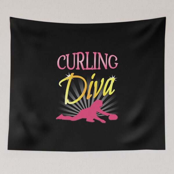 Item preview, 'Curling Diva' (Black) designed and sold by The Button Gal.