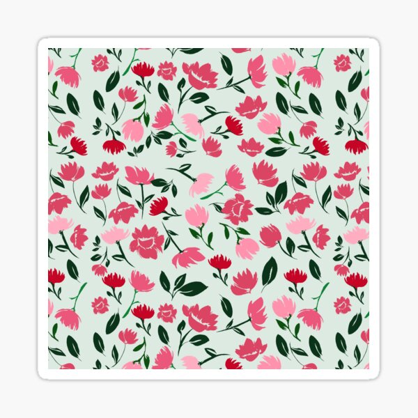 Romantic Flowers Pattern Sticker