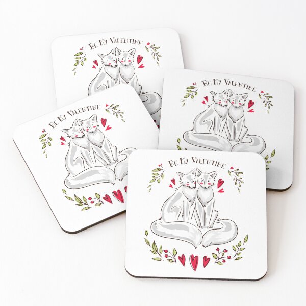 Item preview, Valentine's Day love white foxes. designed and sold by emphatic.