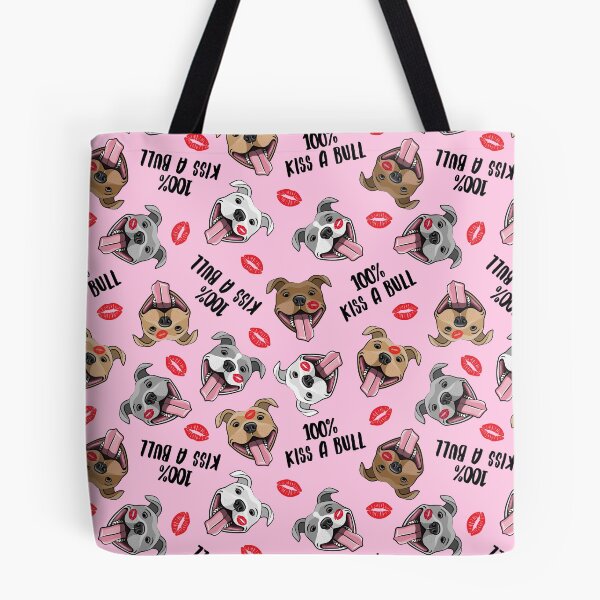 Item preview, KISS A BULL - cute happy pit bulls dog breed (pink) designed and sold by littlearrow.