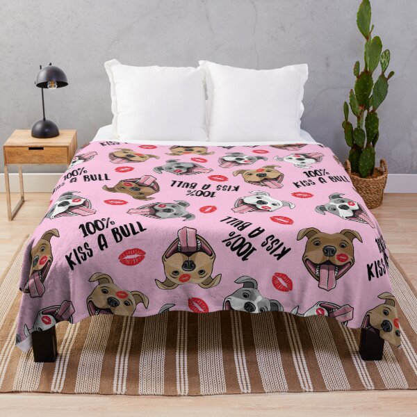 Item preview, KISS A BULL - cute happy pit bulls dog breed (pink) designed and sold by littlearrow.