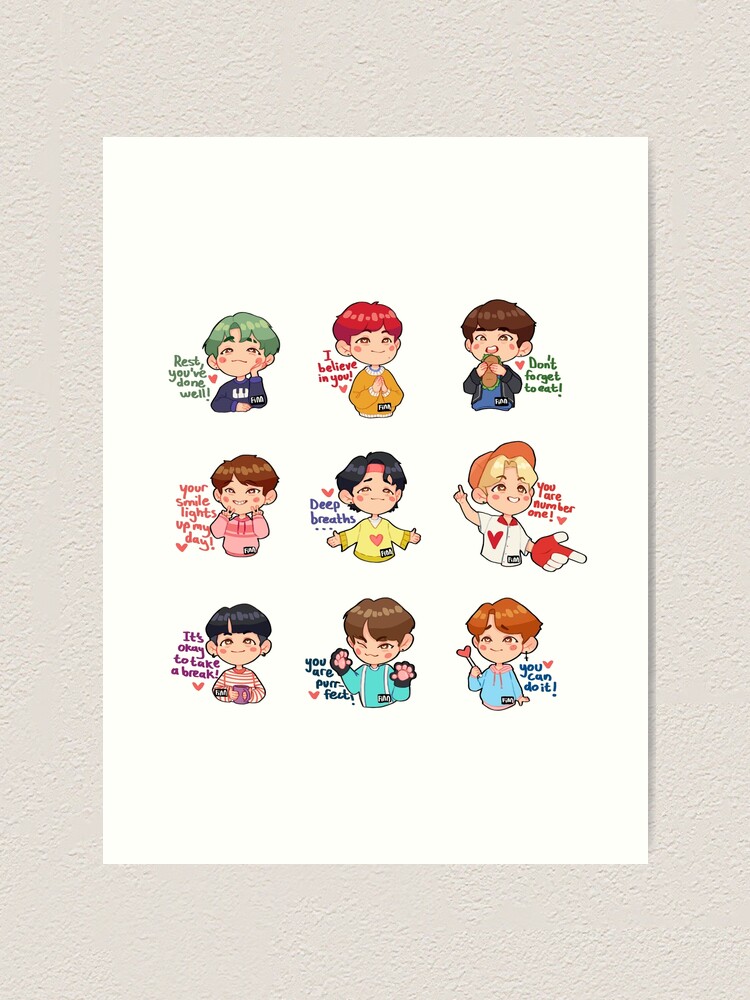 stray kids positivity stickers art print by finntasticart redbubble