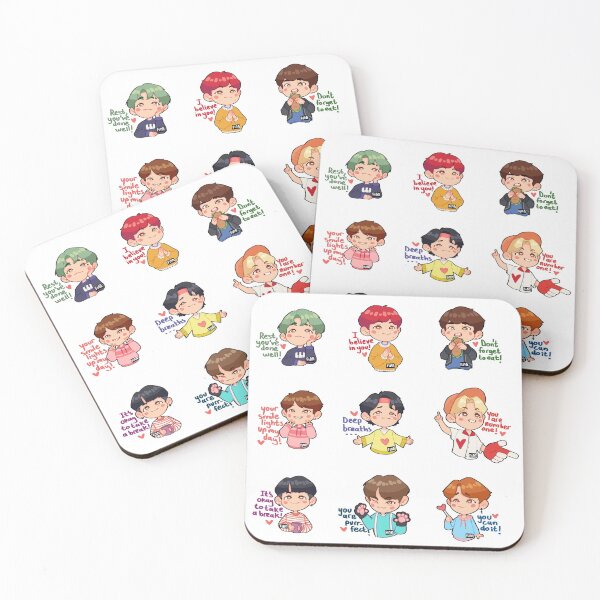 Pegatinas de positividad de Stray Kids Posavasos (lote de 4)