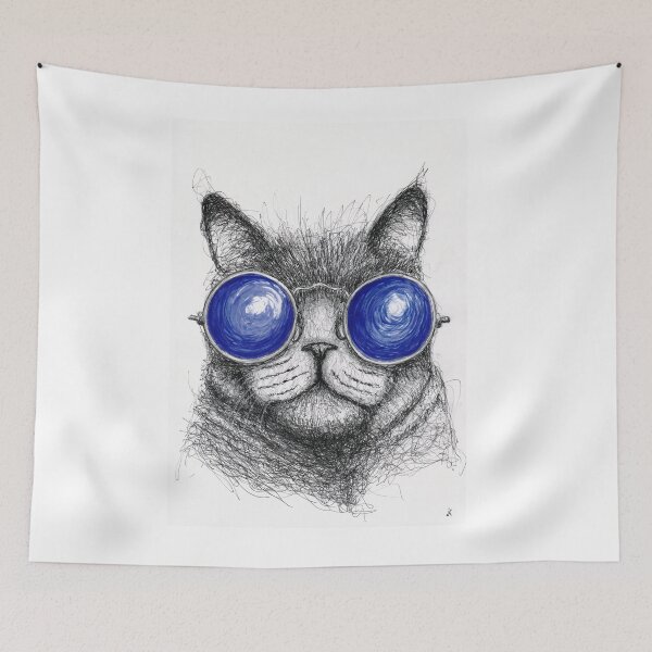 Item preview, Cat with glasses designed and sold by konstantin-jak.