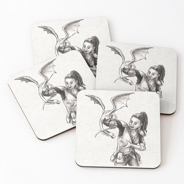 Item preview, Training Time for Tiny Dragon Fantasy Illustration  designed and sold by stephsmith.