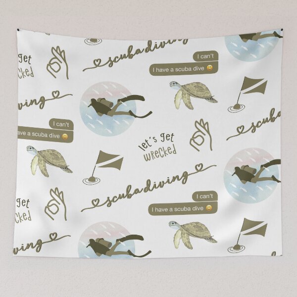 Item preview, Olive Green Watercolor Scuba Diving, Scuba Diver Sticker Pack designed and sold by The-Goods.
