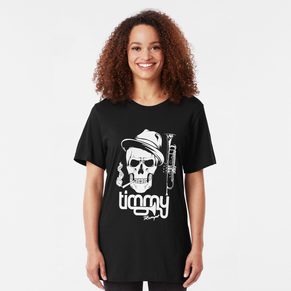 Trumpet Skull Art Slim Fit T-Shirt