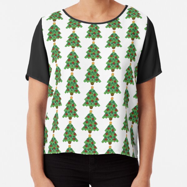 Critmas Tree Chiffon Top