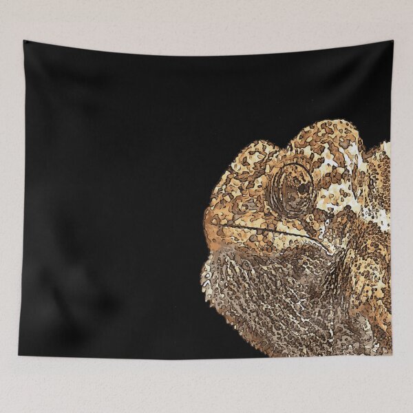 Item preview, Cartoon Style Chameleon Black Outline Art designed and sold by taiche.