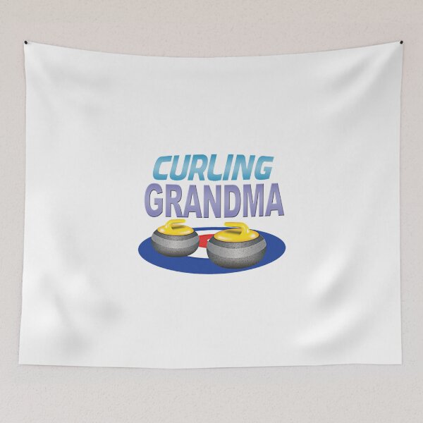Item preview, 'Curling Grandma' (White) designed and sold by The Button Gal.