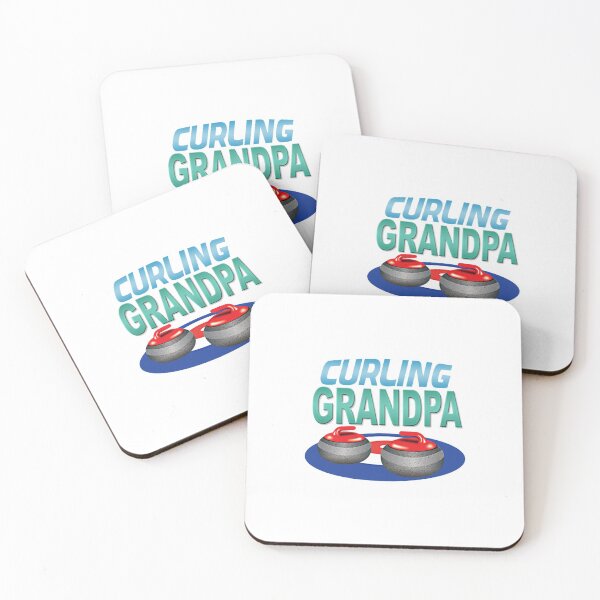 Item preview, 'Curling Grandpa' (White) designed and sold by The Button Gal.