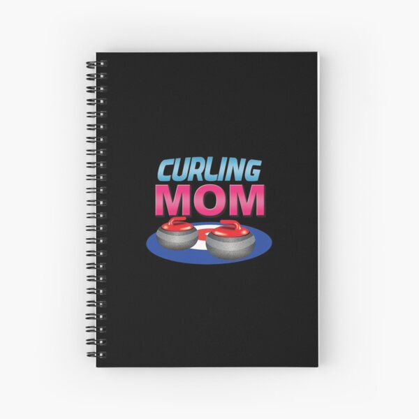 'Curling Mom' (Black) Spiral Notebook