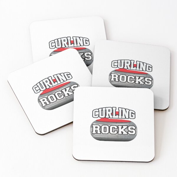 Item preview, 'Curling Rocks' (White) designed and sold by The Button Gal.
