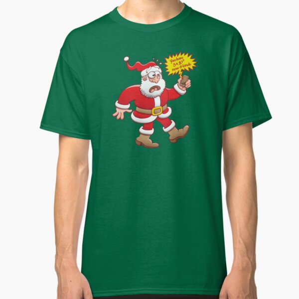 Santa's freaking out, he's a notification about tons of new friends on social networks Classic T-Shirt