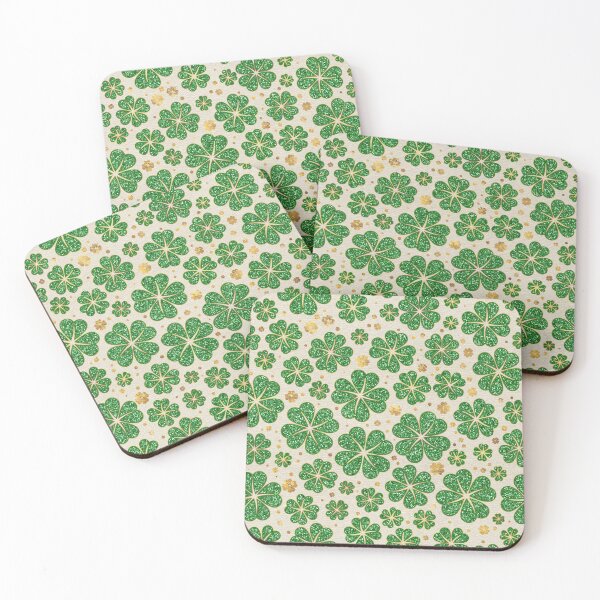 Item preview, Lucky Shamrock Four-leaf Clover Pattern designed and sold by k9printart.