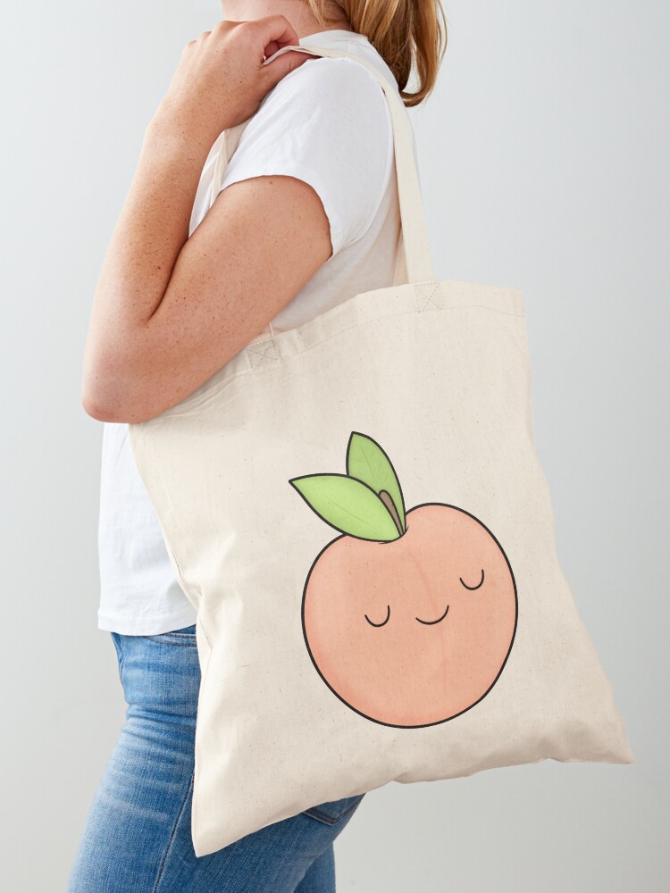 Peach Forest Print Canvas Small Tote Bag