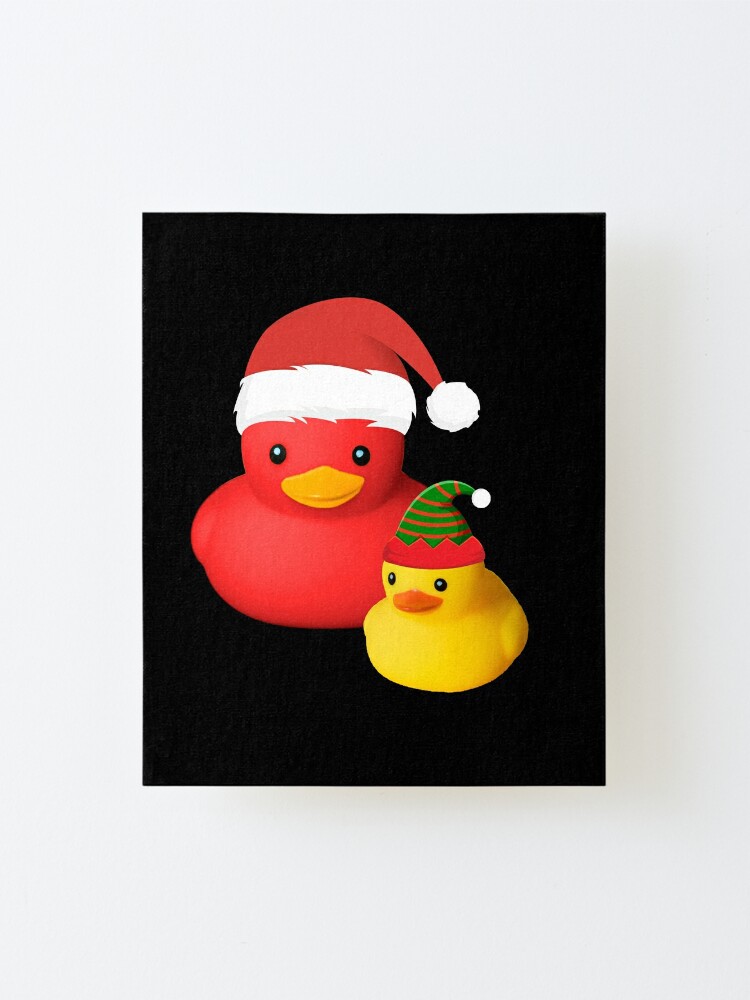 Download Cute Rubber Duck Santa Claus With Christmas Elf Costume Gift Mounted Print By Peter2art Redbubble