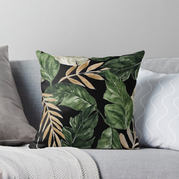 Item preview, Green and golden leaves black background designed and sold by Jenmag.