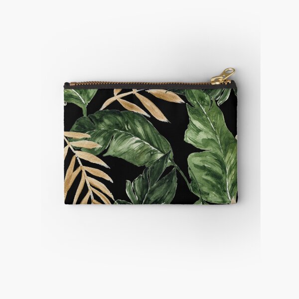 Item preview, Green and golden leaves black background designed and sold by Jenmag.