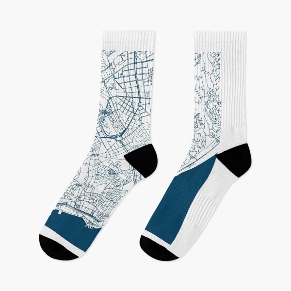 Item preview, Lisbon map city map poster - modern gift with city map in dark blue designed and sold by 44spaces.