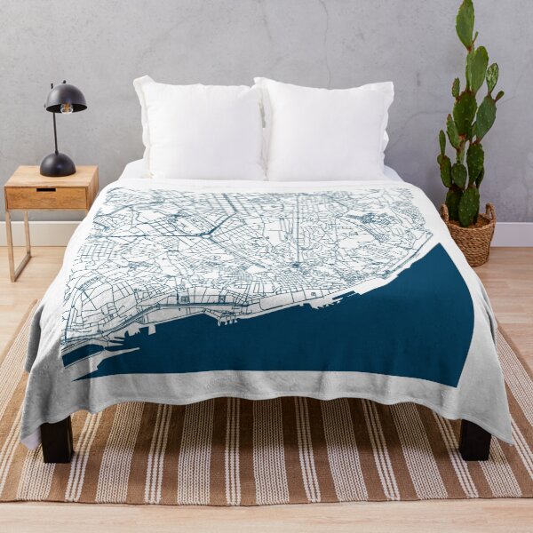Item preview, Lisbon map city map poster - modern gift with city map in dark blue designed and sold by 44spaces.