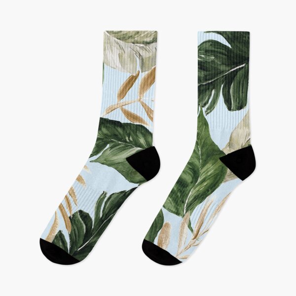 Item preview, Green and golden leaves blue background designed and sold by Jenmag.