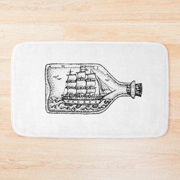 Item preview, Dotwork Ship in Glass Bottle Tattoo designed and sold by Anna_leni.
