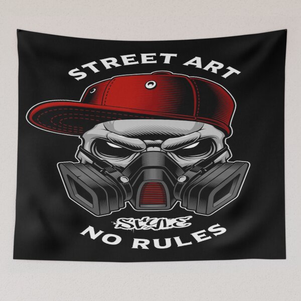 Item preview, Graffiti skull with gas mask designed and sold by leen12 Art Designs Prints.