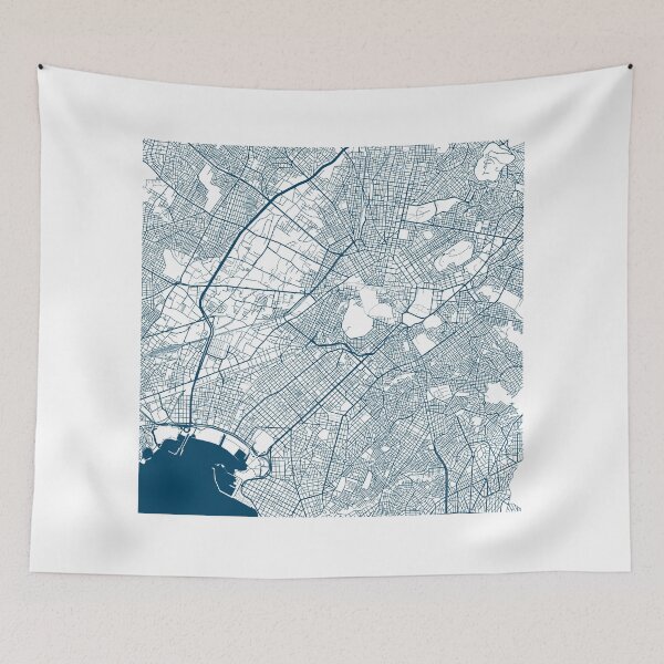Item preview, Kopie von Lisbon map city map poster - modern gift with city map in dark blue designed and sold by 44spaces.