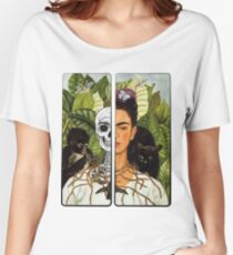 Frida Kahlo - Self Portrait (1940) Skeleton Version Women's Relaxed Fit T-Shirt