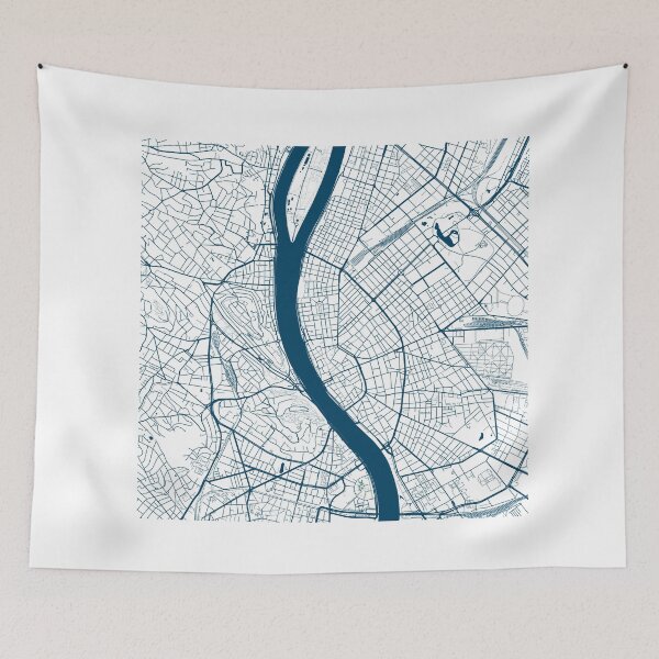Item preview, Kopie von Kopie von Kopie von Lisbon map city map poster - modern gift with city map in dark blue designed and sold by 44spaces.