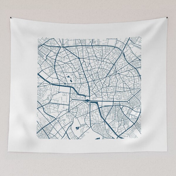 Item preview, Kopie von Kopie von Kopie von Kopie von Lisbon map city map poster - modern gift with city map in dark blue designed and sold by 44spaces.