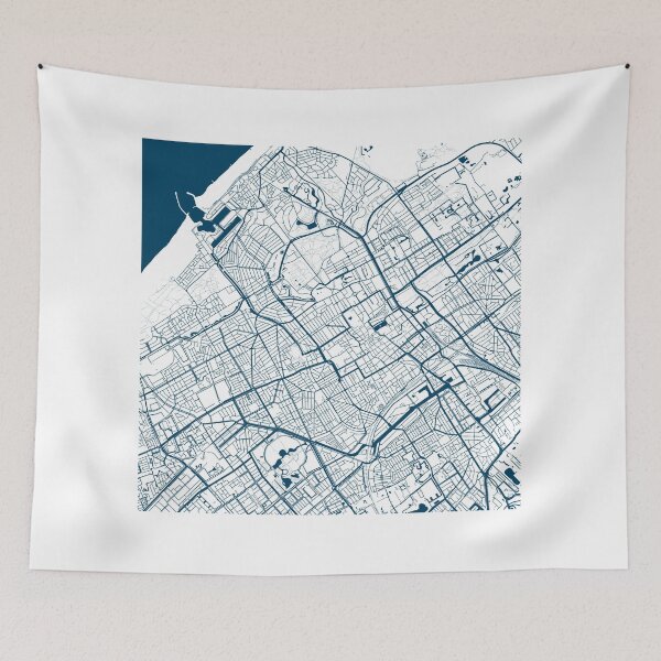 Item preview, Kopie von Kopie von Kopie von Kopie von Kopie von Lisbon map city map poster - modern gift with city map in dark blue designed and sold by 44spaces.