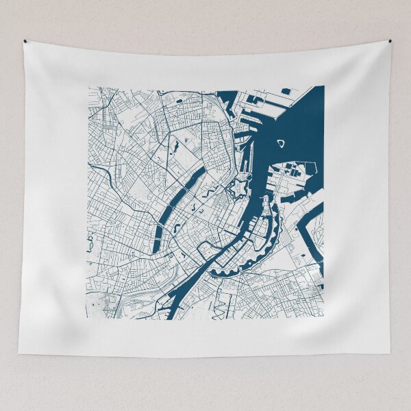 Item preview, Kopie von Kopie von Kopie von Kopie von Kopie von Kopie von Kopie von Kopie von Kopie von Lisbon map city map poster - modern gift with city map in dark blue designed and sold by 44spaces.
