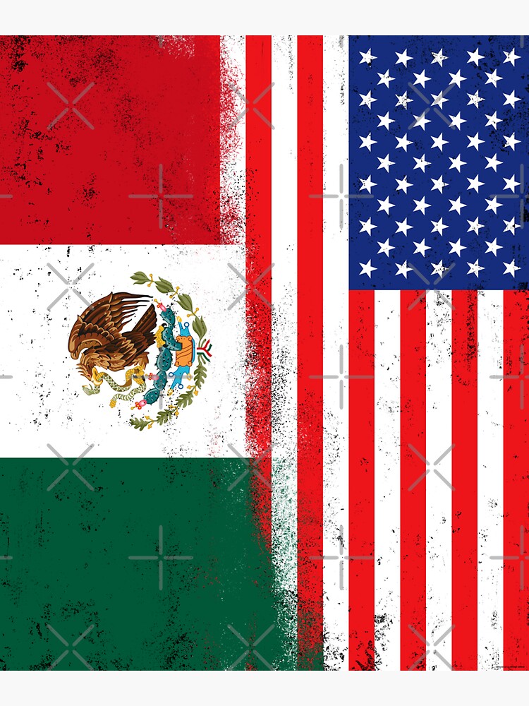 Usa And Mexico Mix Mexican And American Flags Banderas De Mejico And Usa Sticker By 