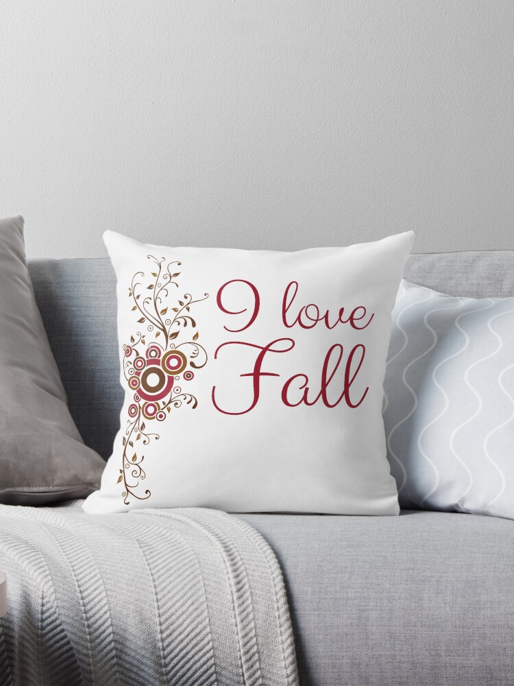 Thumbnail 1 of 4, Pillow, "I Love Fall" designed and sold by KateMarc.