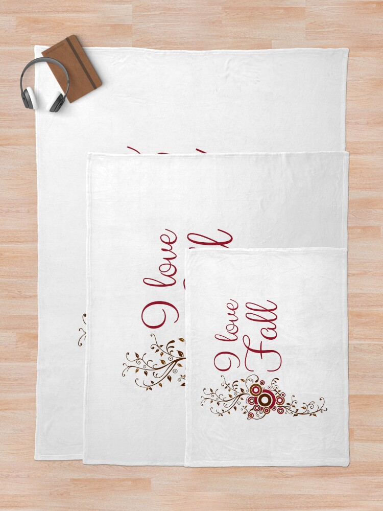 Thumbnail 5 of 6, Throw Blanket, "I Love Fall" designed and sold by KateMarc.