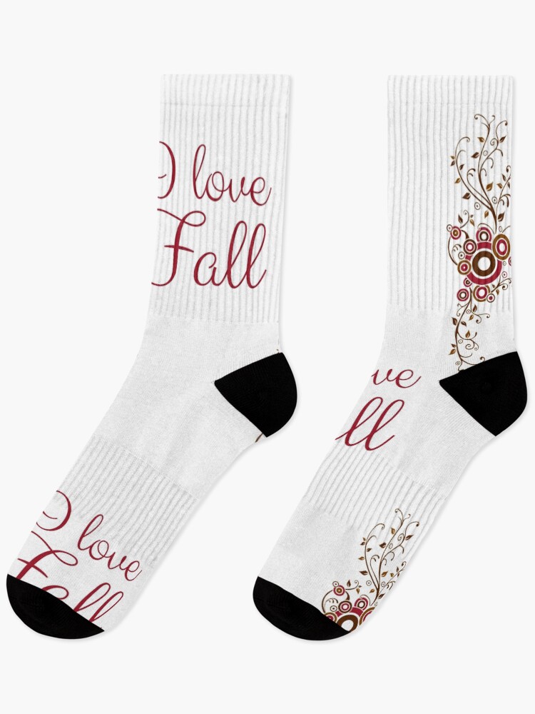 Thumbnail 1 of 5, Socks, "I Love Fall" designed and sold by KateMarc.