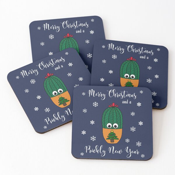 Item preview, Merry Christmas And A Prickly New Year - Cactus In Christmas Tree Pot designed and sold by DreamCactus.