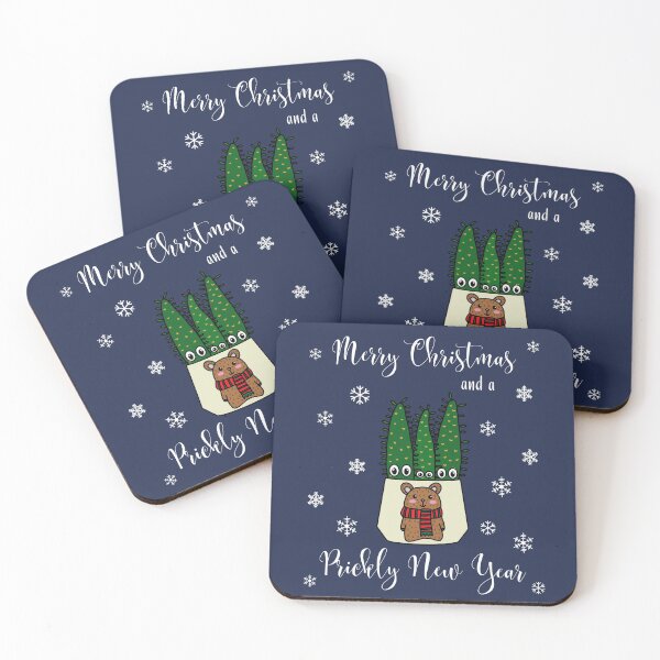 Artikelvorschau, Merry Christmas And A Prickly New Year - Eves Pin Cacti In Christmas Bear Pot entworfen und verkauft von DreamCactus.