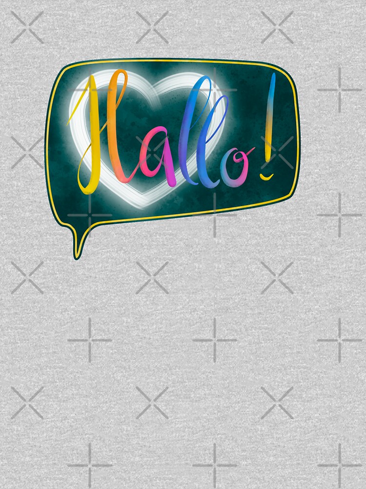 Hallo! with heart lettering by nobelbunt