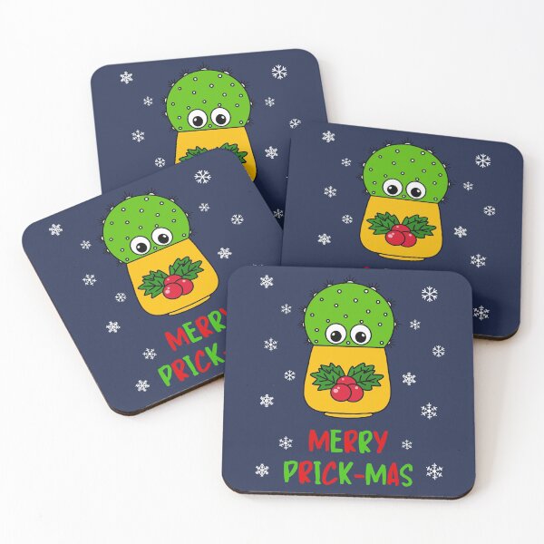 Item preview, Merry Prick Mas - Cute Cactus In Christmas Holly Pot designed and sold by DreamCactus.