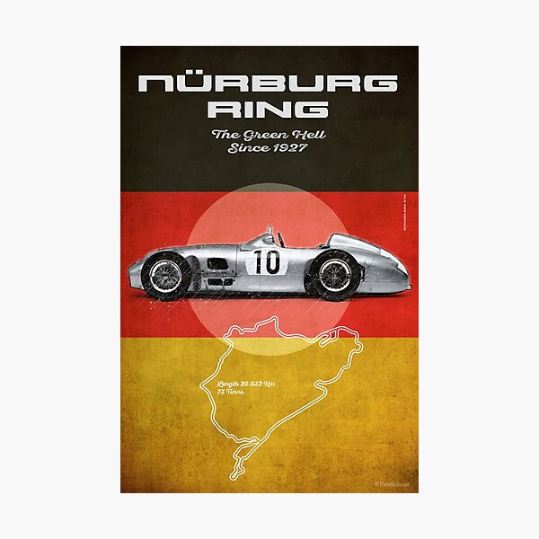 Aperçu de l'œuvre Nürburgring Racetrack Vintage créée et vendue par Theodor Decker.