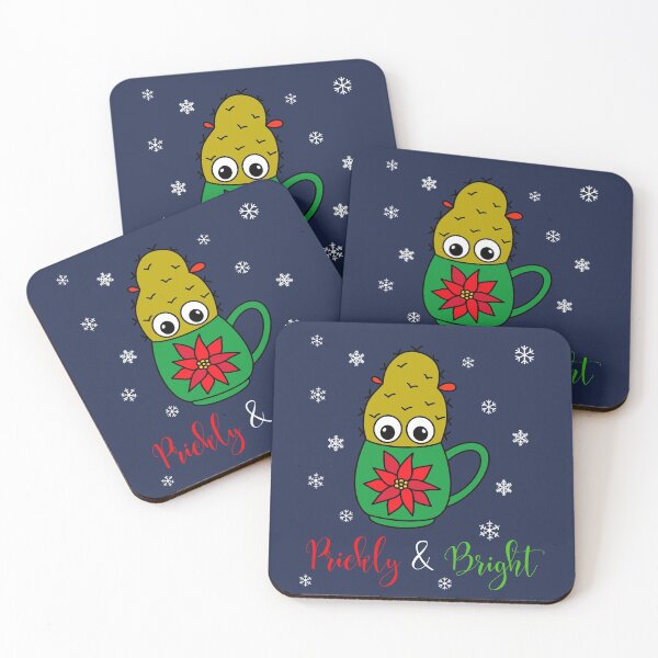 Item preview, Prickly And Bright - Small Christmas Cactus In Poinsettia Mug designed and sold by DreamCactus.