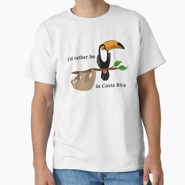 Item preview, I'd rather be in Costa Rica, sloth and toucan designed and sold by Kharts.