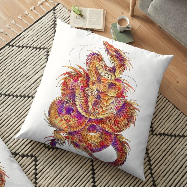 Red Curls Floor Pillow