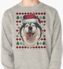 Cute Santa Dog Husky - Merry Christmas & Merry Dogmas Dog Lovers! Pullover Sweatshirt