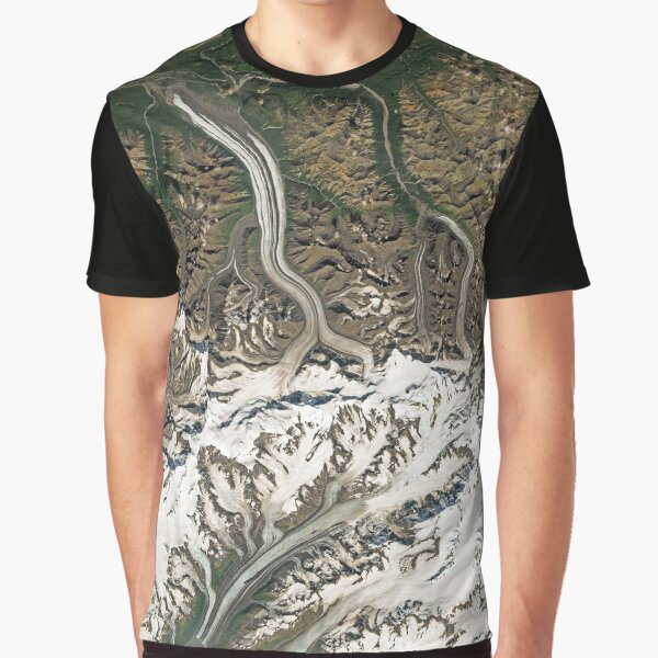 Alaska glaciers from space Graphic T-Shirt