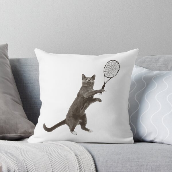 Item preview, Cat plays tennis designed and sold by AkraidaxDesign.