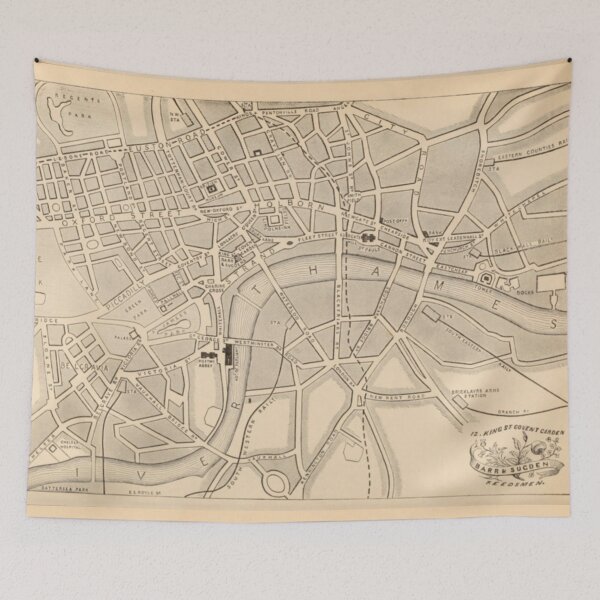 Item preview, Antique London Map designed and sold by BlueSpecsStudio.